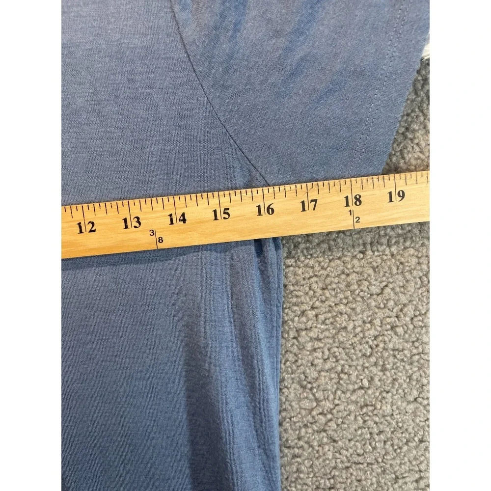 GAP‎ Women's Lightweight Modal Blend V-Neck Scoop Hem T-Shirt Blue XS
